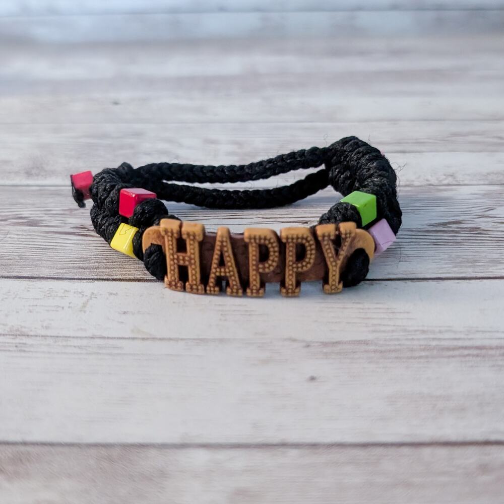 Adjustable "Happy" Bracelet
